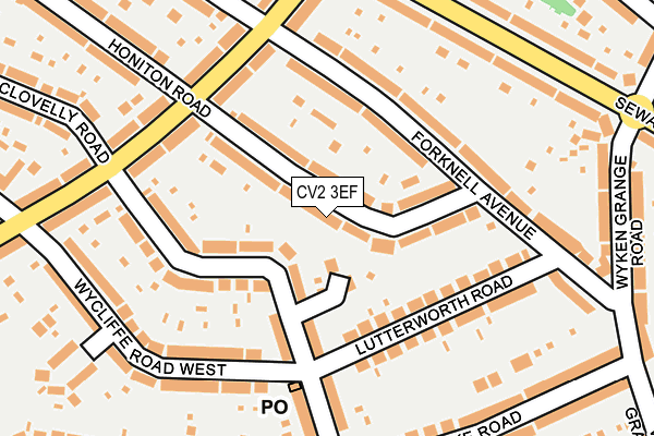 CV2 3EF map - OS OpenMap – Local (Ordnance Survey)