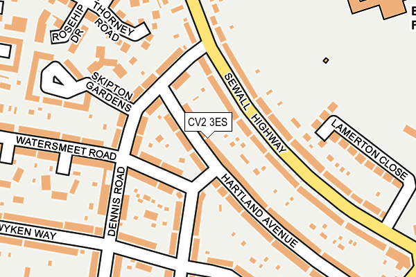 CV2 3ES map - OS OpenMap – Local (Ordnance Survey)