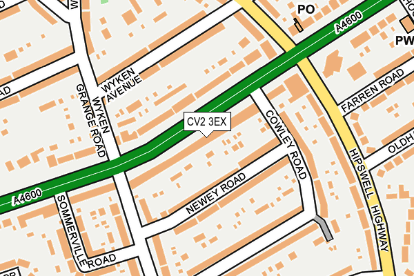 CV2 3EX map - OS OpenMap – Local (Ordnance Survey)