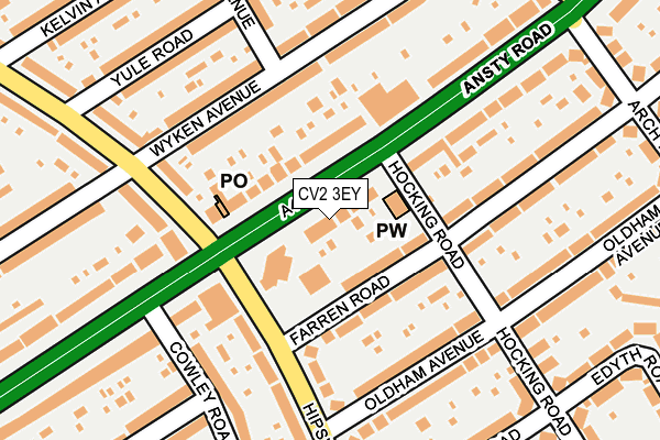 CV2 3EY map - OS OpenMap – Local (Ordnance Survey)