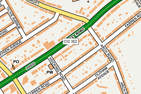 CV2 3EZ map - OS OpenMap – Local (Ordnance Survey)