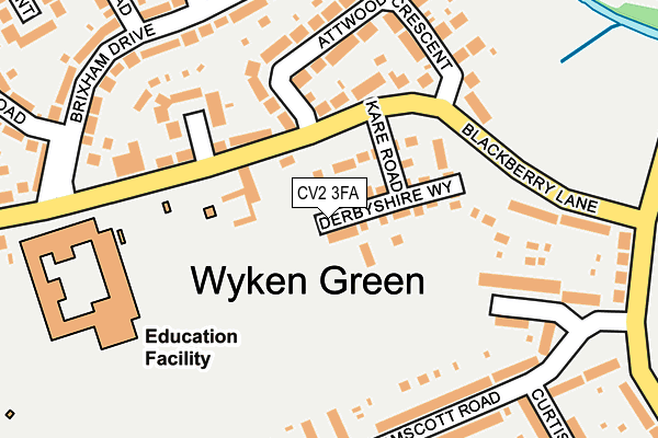 CV2 3FA map - OS OpenMap – Local (Ordnance Survey)