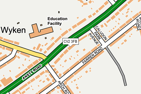 CV2 3FB map - OS OpenMap – Local (Ordnance Survey)