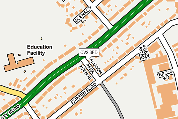 CV2 3FD map - OS OpenMap – Local (Ordnance Survey)