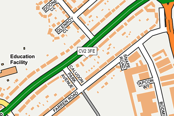 CV2 3FE map - OS OpenMap – Local (Ordnance Survey)