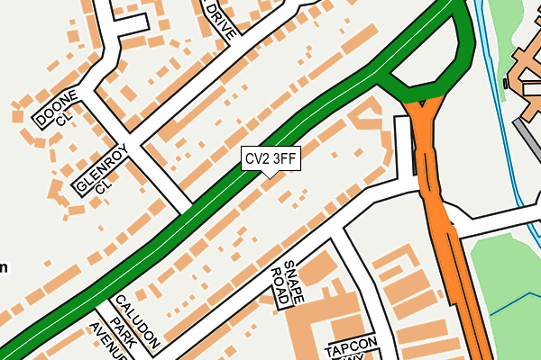 CV2 3FF map - OS OpenMap – Local (Ordnance Survey)
