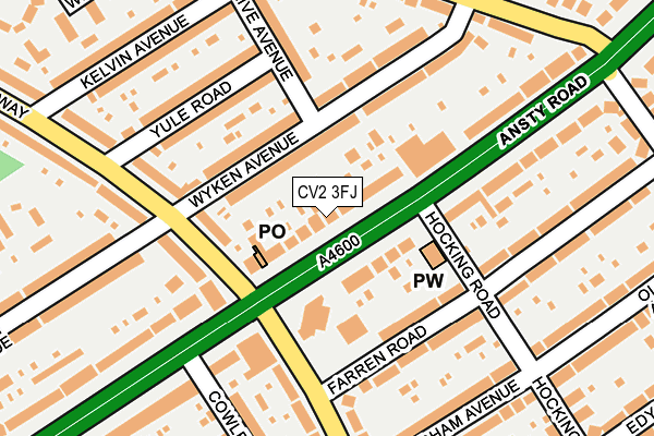 CV2 3FJ map - OS OpenMap – Local (Ordnance Survey)