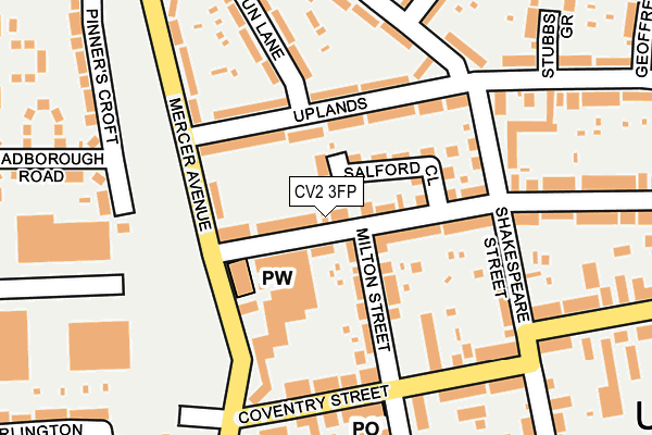 CV2 3FP map - OS OpenMap – Local (Ordnance Survey)