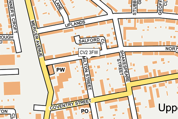 CV2 3FW map - OS OpenMap – Local (Ordnance Survey)