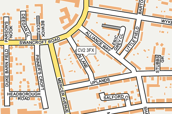 CV2 3FX map - OS OpenMap – Local (Ordnance Survey)