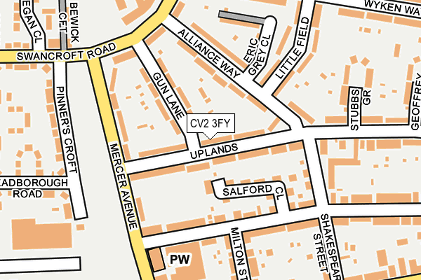 CV2 3FY map - OS OpenMap – Local (Ordnance Survey)