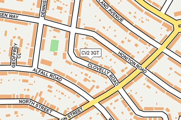 CV2 3GT map - OS OpenMap – Local (Ordnance Survey)