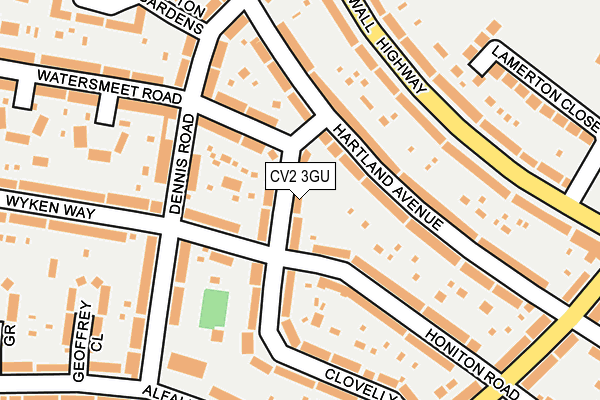 CV2 3GU map - OS OpenMap – Local (Ordnance Survey)