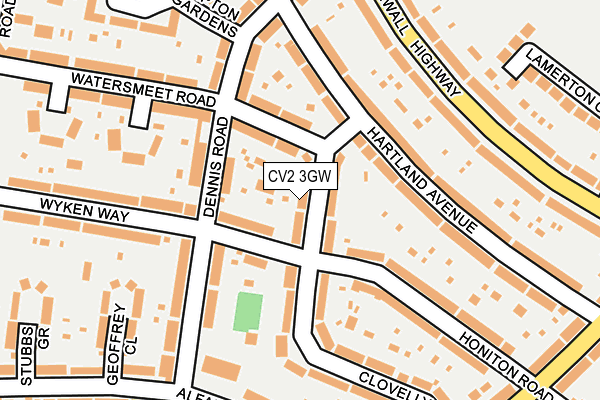 CV2 3GW map - OS OpenMap – Local (Ordnance Survey)