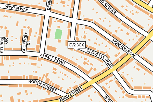 CV2 3GX map - OS OpenMap – Local (Ordnance Survey)