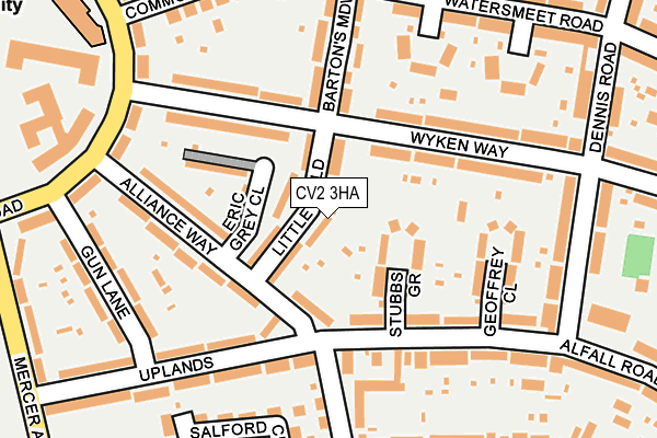 CV2 3HA map - OS OpenMap – Local (Ordnance Survey)