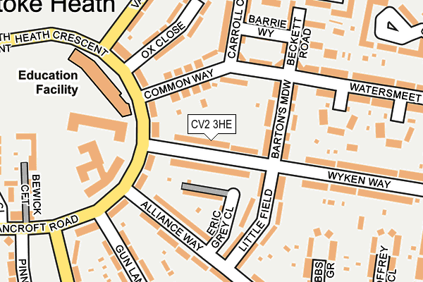 CV2 3HE map - OS OpenMap – Local (Ordnance Survey)