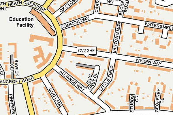 CV2 3HF map - OS OpenMap – Local (Ordnance Survey)