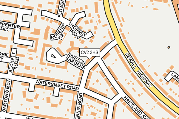 CV2 3HS map - OS OpenMap – Local (Ordnance Survey)