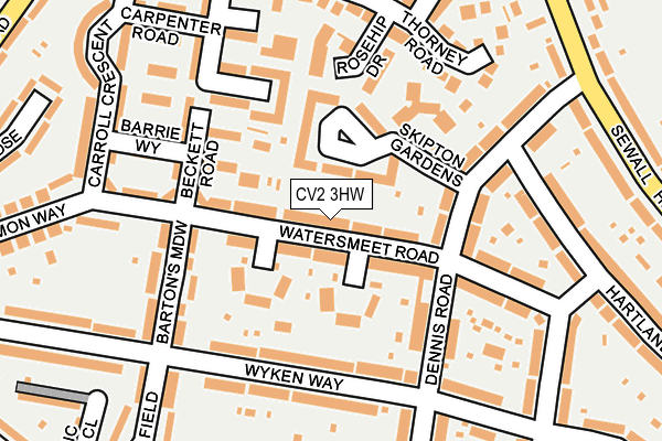 CV2 3HW map - OS OpenMap – Local (Ordnance Survey)