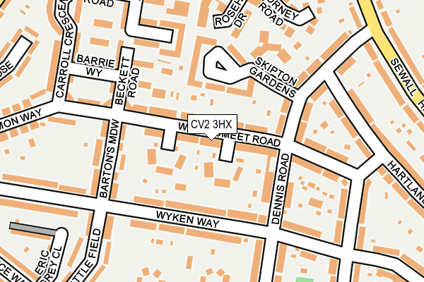 CV2 3HX map - OS OpenMap – Local (Ordnance Survey)