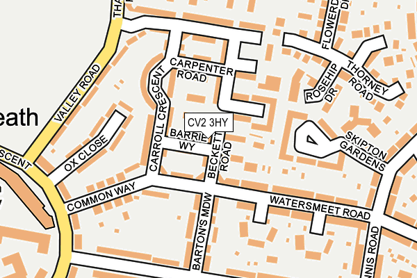 CV2 3HY map - OS OpenMap – Local (Ordnance Survey)
