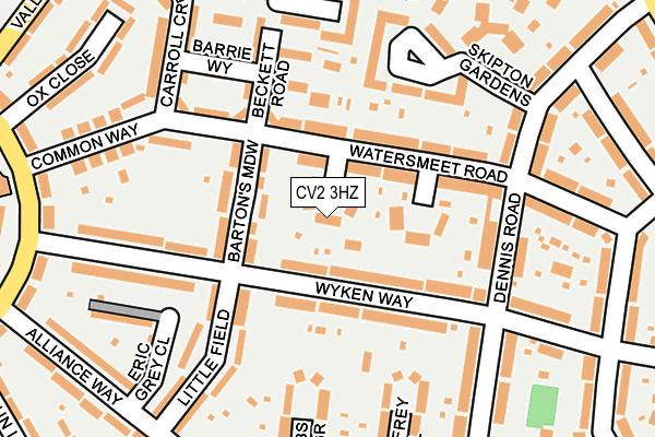 CV2 3HZ map - OS OpenMap – Local (Ordnance Survey)