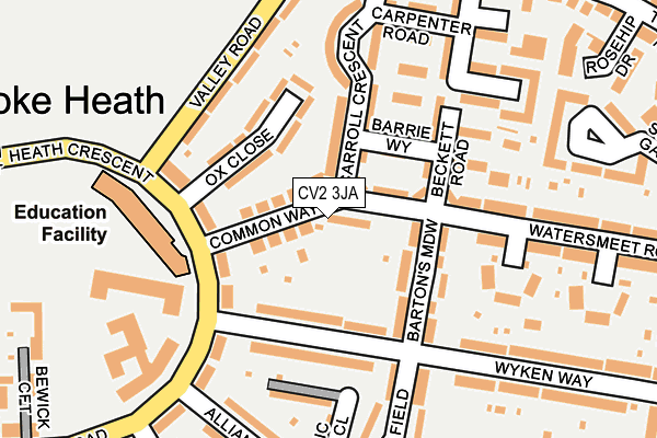 CV2 3JA map - OS OpenMap – Local (Ordnance Survey)