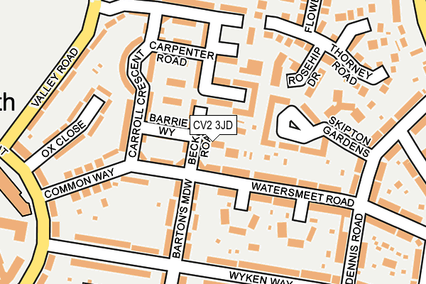 CV2 3JD map - OS OpenMap – Local (Ordnance Survey)