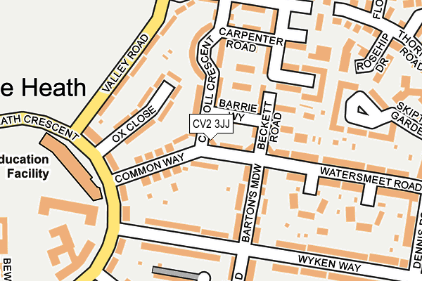 CV2 3JJ map - OS OpenMap – Local (Ordnance Survey)