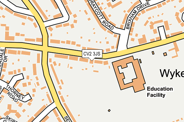 CV2 3JS map - OS OpenMap – Local (Ordnance Survey)
