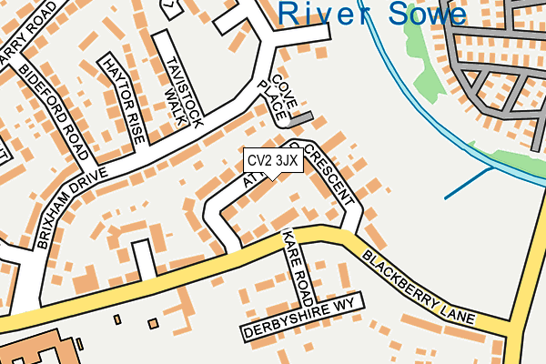 CV2 3JX map - OS OpenMap – Local (Ordnance Survey)