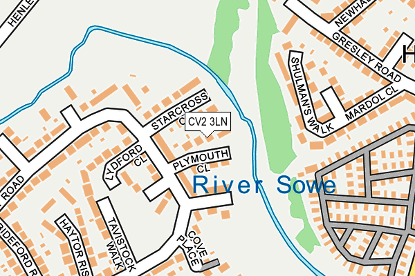 CV2 3LN map - OS OpenMap – Local (Ordnance Survey)
