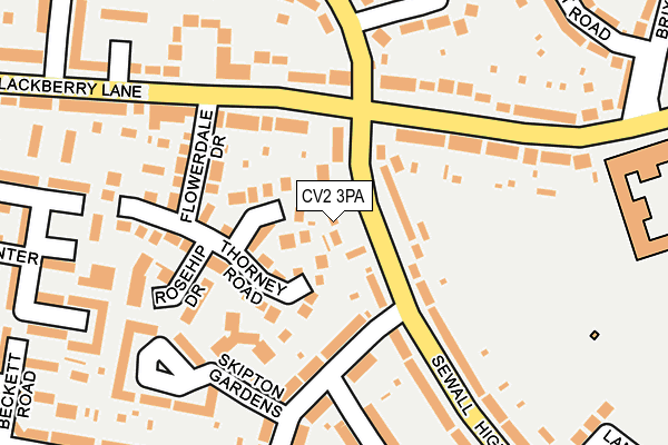 CV2 3PA map - OS OpenMap – Local (Ordnance Survey)