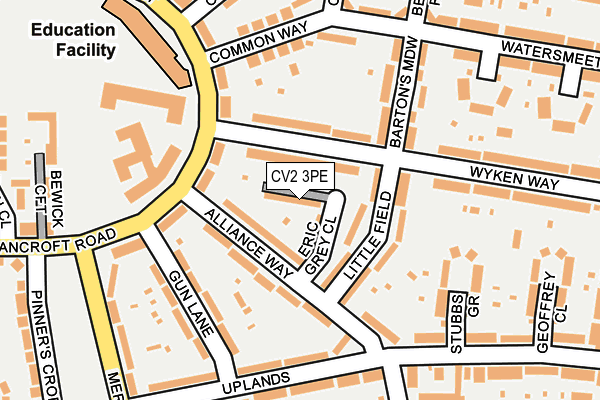 CV2 3PE map - OS OpenMap – Local (Ordnance Survey)