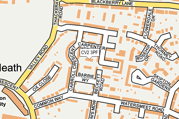 CV2 3PF map - OS OpenMap – Local (Ordnance Survey)