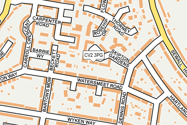 CV2 3PG map - OS OpenMap – Local (Ordnance Survey)