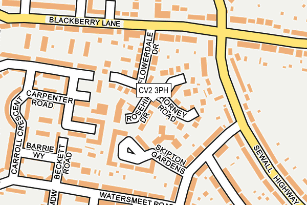 CV2 3PH map - OS OpenMap – Local (Ordnance Survey)