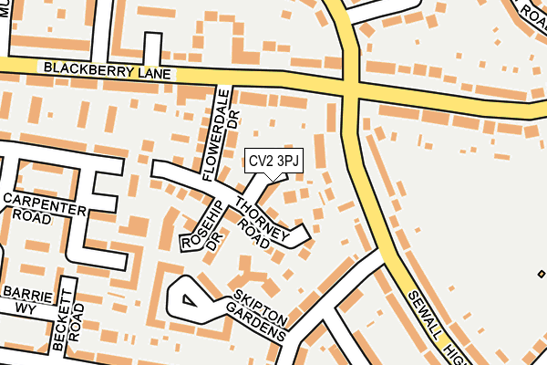 CV2 3PJ map - OS OpenMap – Local (Ordnance Survey)
