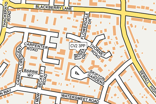 CV2 3PP map - OS OpenMap – Local (Ordnance Survey)