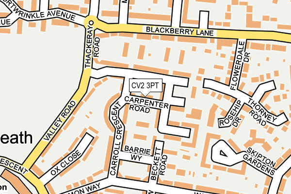 CV2 3PT map - OS OpenMap – Local (Ordnance Survey)