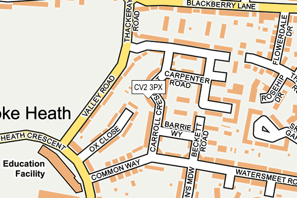 CV2 3PX map - OS OpenMap – Local (Ordnance Survey)