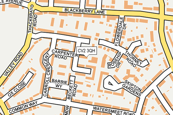 CV2 3QH map - OS OpenMap – Local (Ordnance Survey)