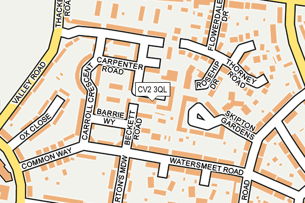 CV2 3QL map - OS OpenMap – Local (Ordnance Survey)