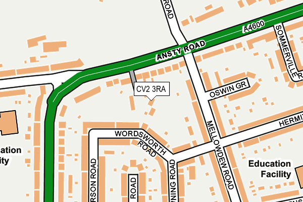 CV2 3RA map - OS OpenMap – Local (Ordnance Survey)