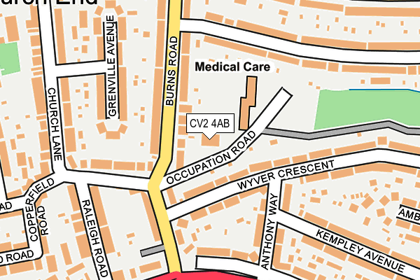 CV2 4AB map - OS OpenMap – Local (Ordnance Survey)