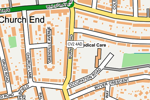 CV2 4AD map - OS OpenMap – Local (Ordnance Survey)