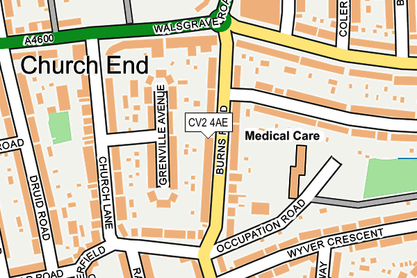 CV2 4AE map - OS OpenMap – Local (Ordnance Survey)