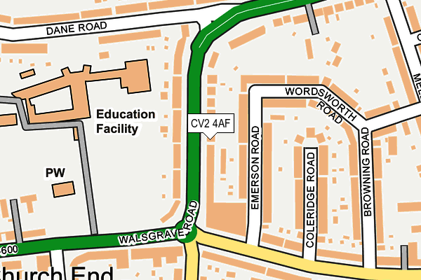 CV2 4AF map - OS OpenMap – Local (Ordnance Survey)