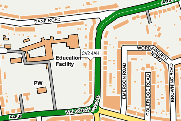 CV2 4AH map - OS OpenMap – Local (Ordnance Survey)